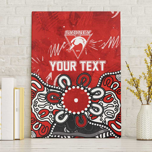 Personalized Sydney Swans Canvas Wall Art Aboriginal Dot Painting Graffiti Style