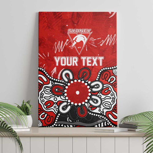 Personalized Sydney Swans Canvas Wall Art Aboriginal Dot Painting Graffiti Style