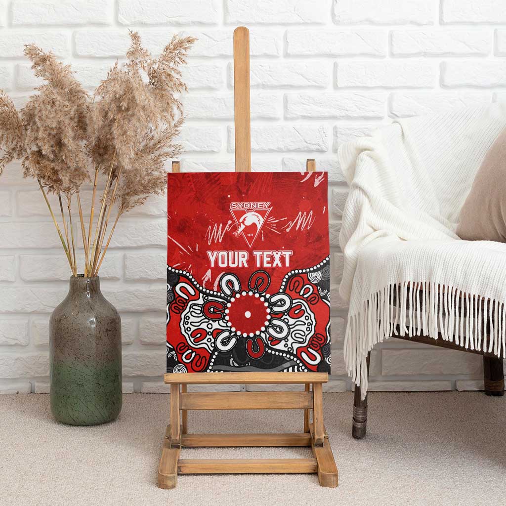 Personalized Sydney Swans Canvas Wall Art Aboriginal Dot Painting Graffiti Style