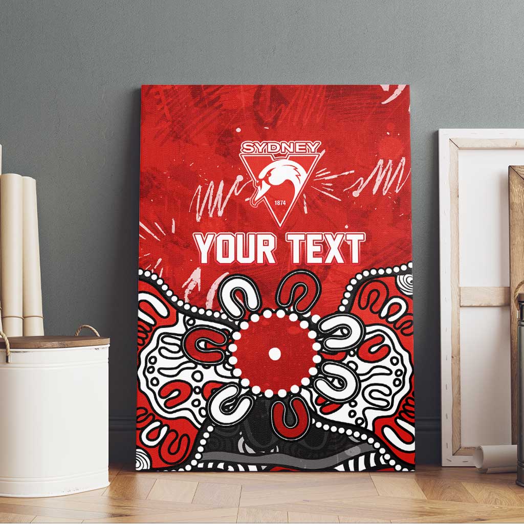 Personalized Sydney Swans Canvas Wall Art Aboriginal Dot Painting Graffiti Style