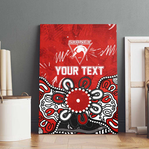 Personalized Sydney Swans Canvas Wall Art Aboriginal Dot Painting Graffiti Style