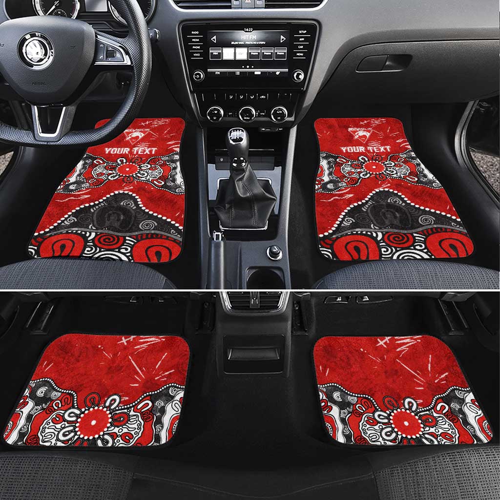 Personalized Sydney Swans Car Mats Aboriginal Dot Painting Graffiti Style