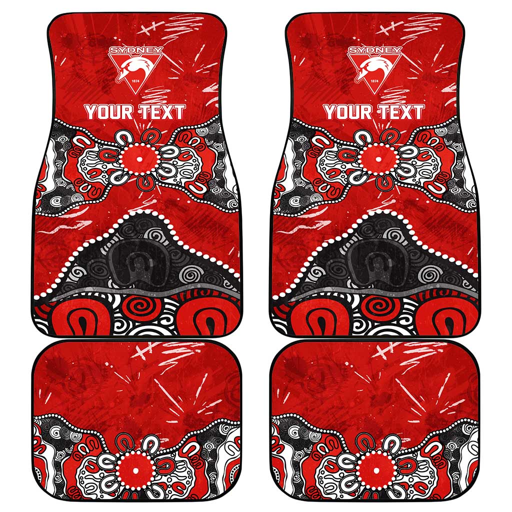 Personalized Sydney Swans Car Mats Aboriginal Dot Painting Graffiti Style