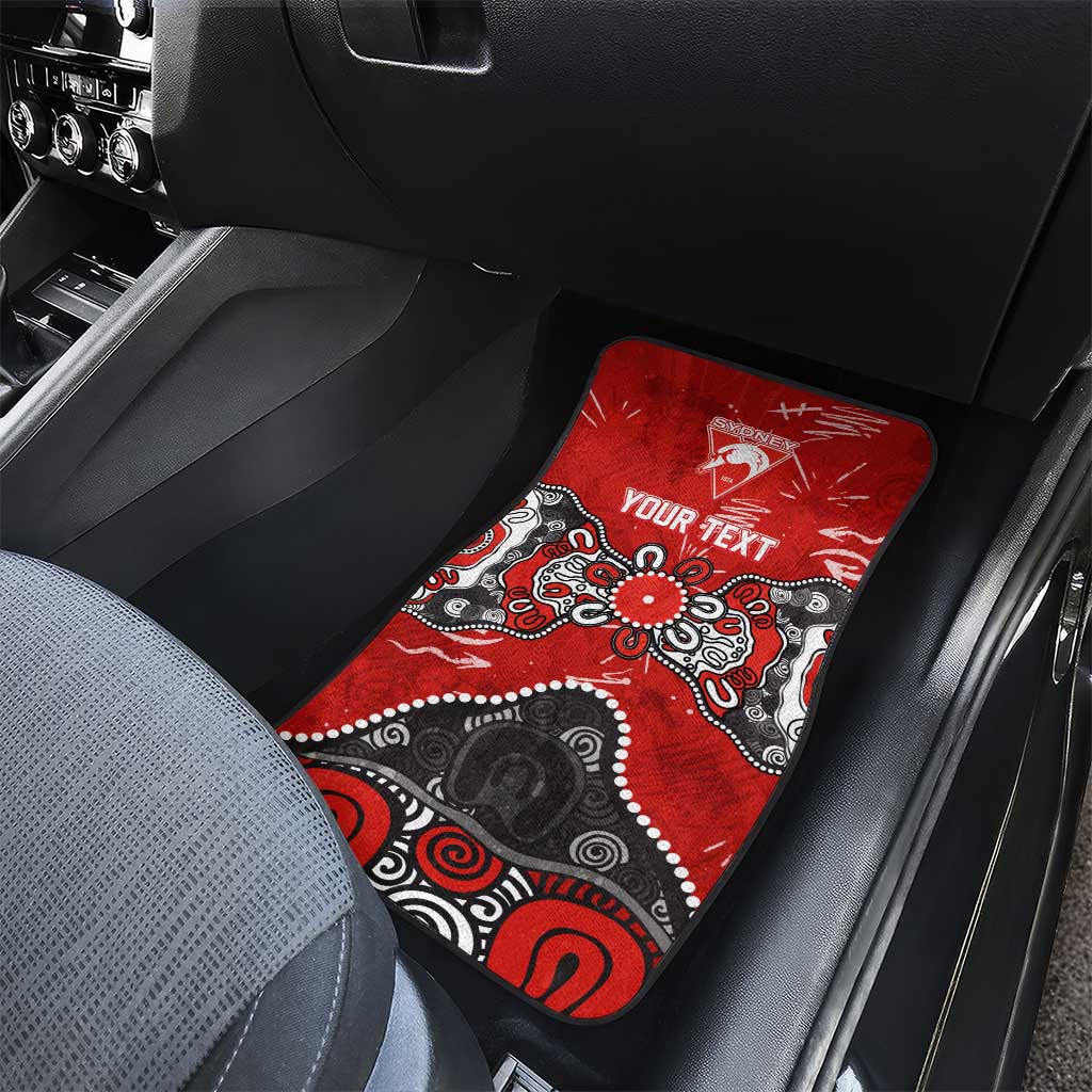 Personalized Sydney Swans Car Mats Aboriginal Dot Painting Graffiti Style