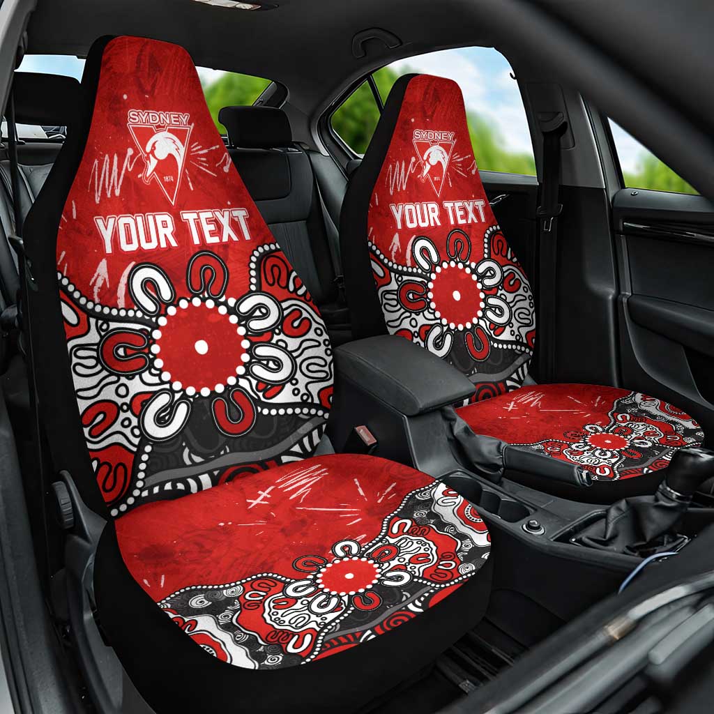 Personalized Sydney Swans Car Seat Cover Aboriginal Dot Painting Graffiti Style