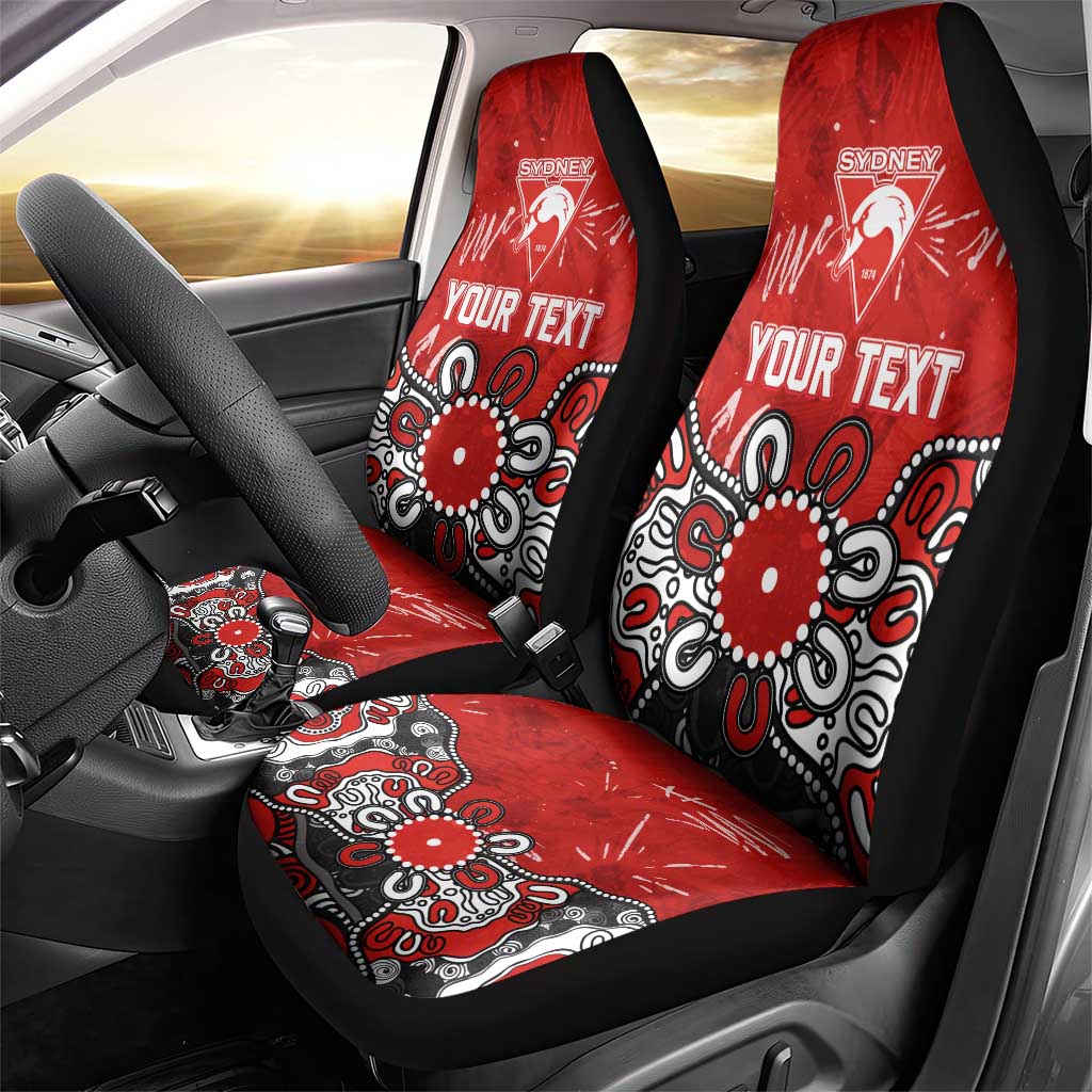 Personalized Sydney Swans Car Seat Cover Aboriginal Dot Painting Graffiti Style