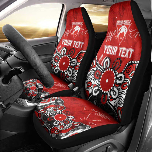 Personalized Sydney Swans Car Seat Cover Aboriginal Dot Painting Graffiti Style