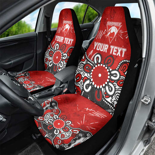 Personalized Sydney Swans Car Seat Cover Aboriginal Dot Painting Graffiti Style