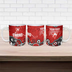 Personalized Sydney Swans Ceramic Mug Aboriginal Dot Painting Graffiti Style