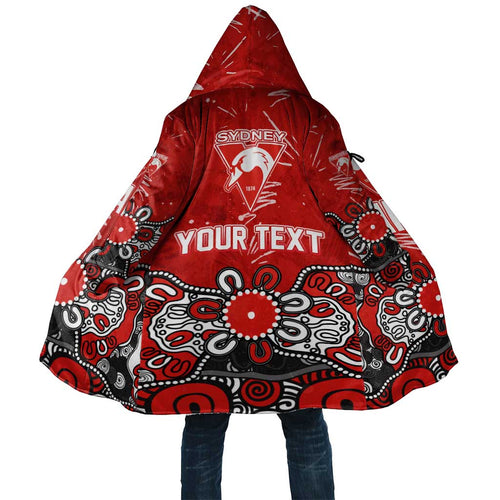 Personalized Sydney Swans Cloak Aboriginal Dot Painting Graffiti Style