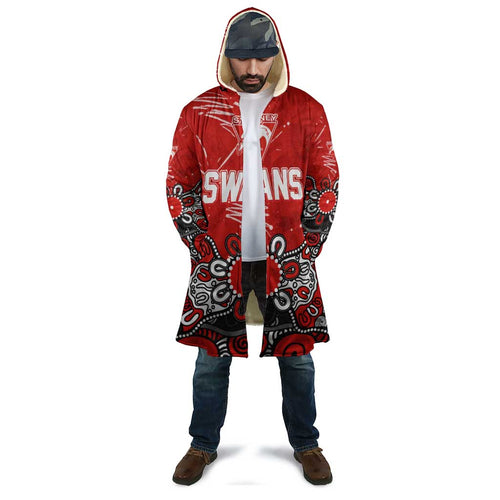 Personalized Sydney Swans Cloak Aboriginal Dot Painting Graffiti Style