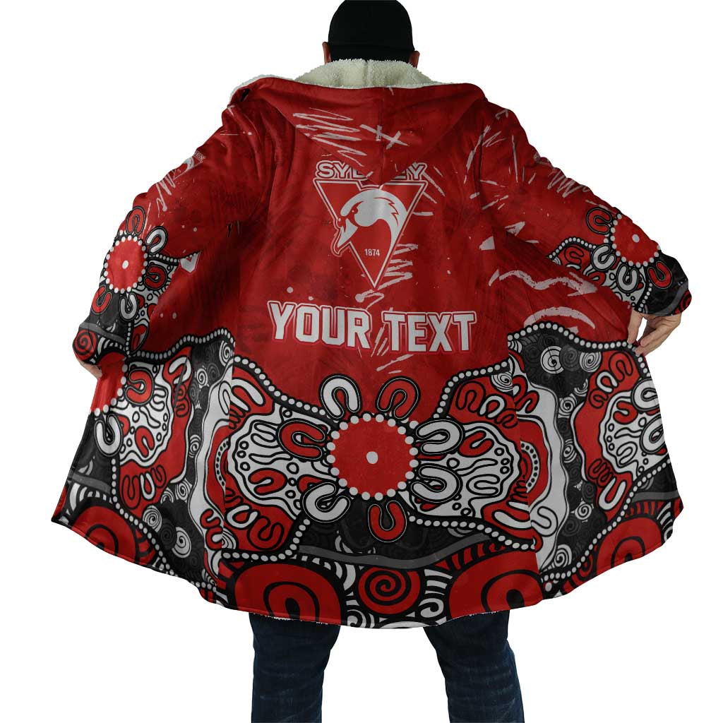 Personalized Sydney Swans Cloak Aboriginal Dot Painting Graffiti Style