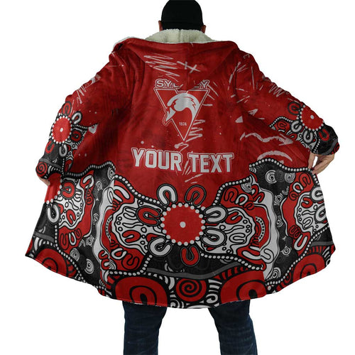 Personalized Sydney Swans Cloak Aboriginal Dot Painting Graffiti Style