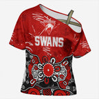 Personalized Sydney Swans Cross Shoulder Shirt Aboriginal Dot Painting Graffiti Style