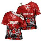 Personalized Sydney Swans Cross Shoulder Shirt Aboriginal Dot Painting Graffiti Style