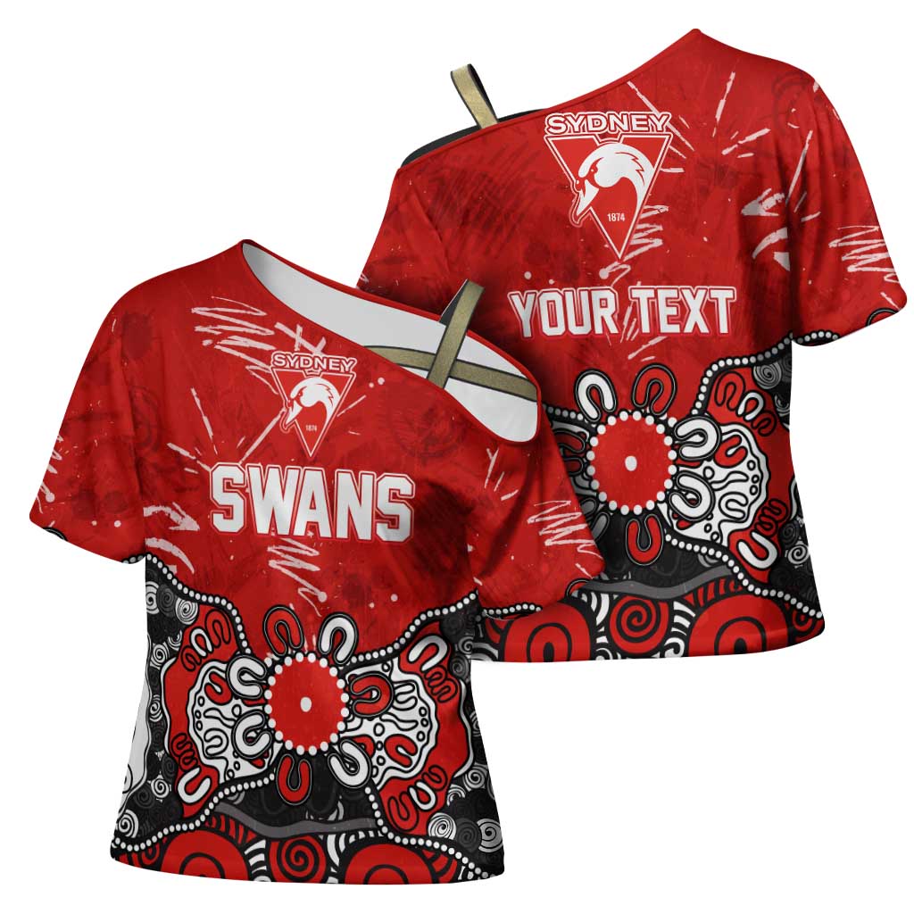 Personalized Sydney Swans Cross Shoulder Shirt Aboriginal Dot Painting Graffiti Style