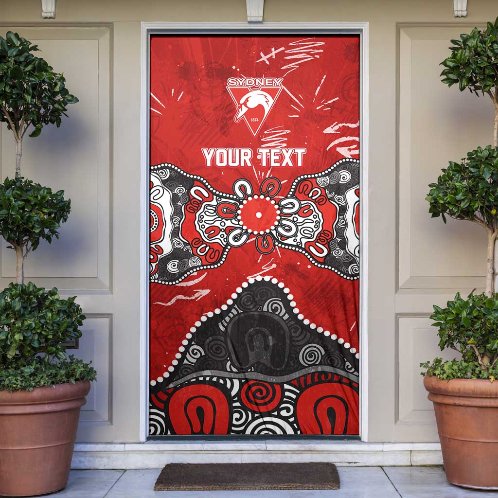Personalized Sydney Swans Door Cover Aboriginal Dot Painting Graffiti Style