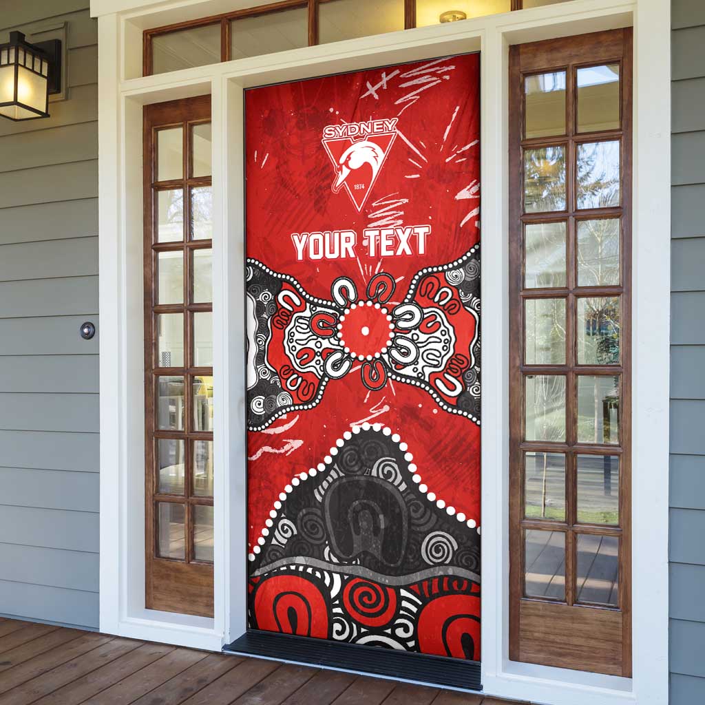 Personalized Sydney Swans Door Cover Aboriginal Dot Painting Graffiti Style