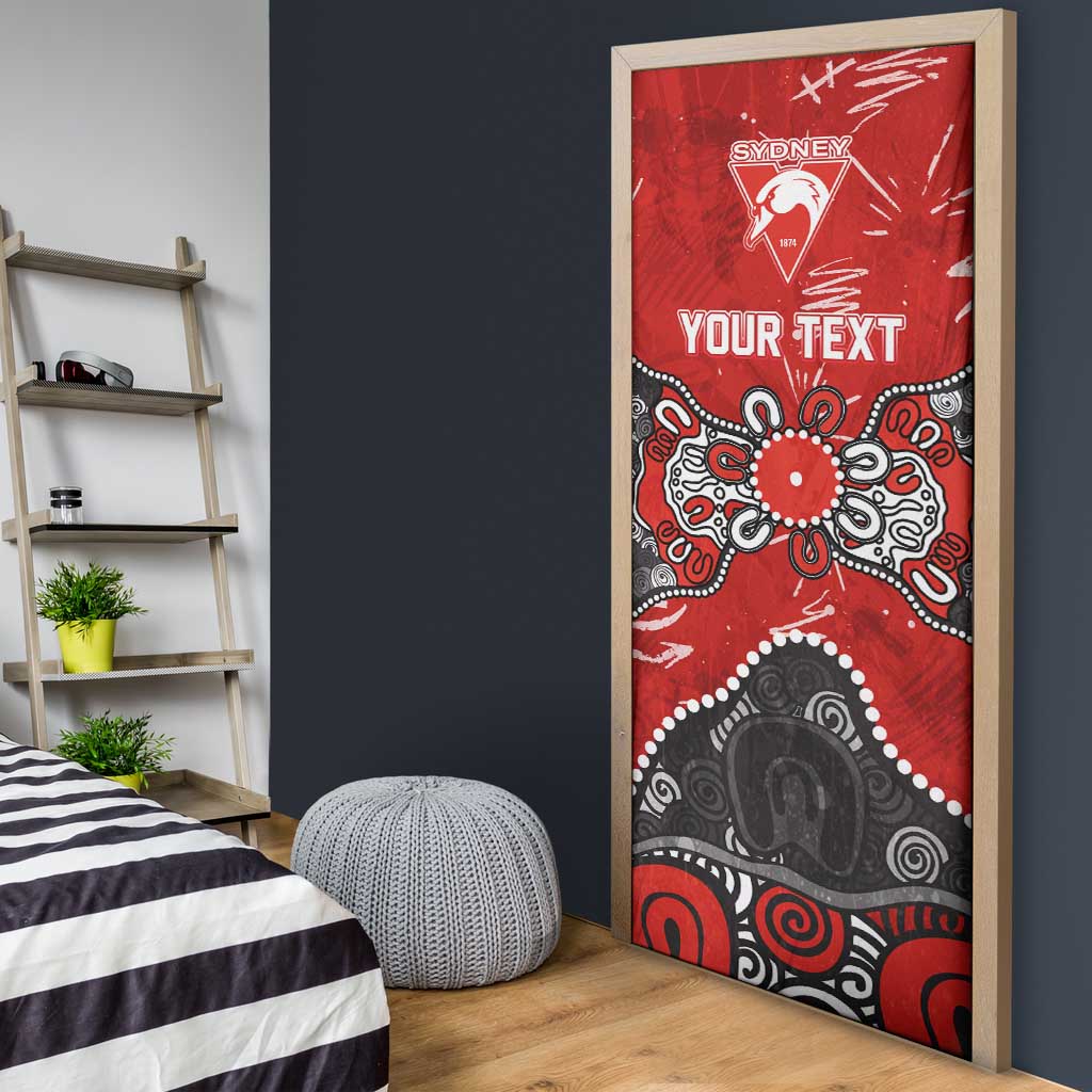 Personalized Sydney Swans Door Cover Aboriginal Dot Painting Graffiti Style