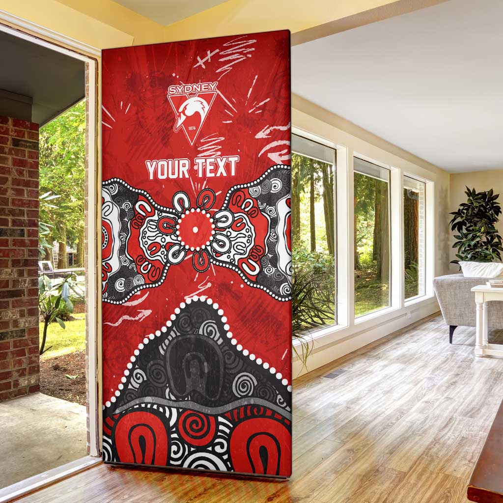 Personalized Sydney Swans Door Cover Aboriginal Dot Painting Graffiti Style