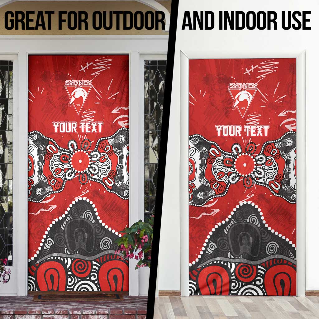 Personalized Sydney Swans Door Cover Aboriginal Dot Painting Graffiti Style