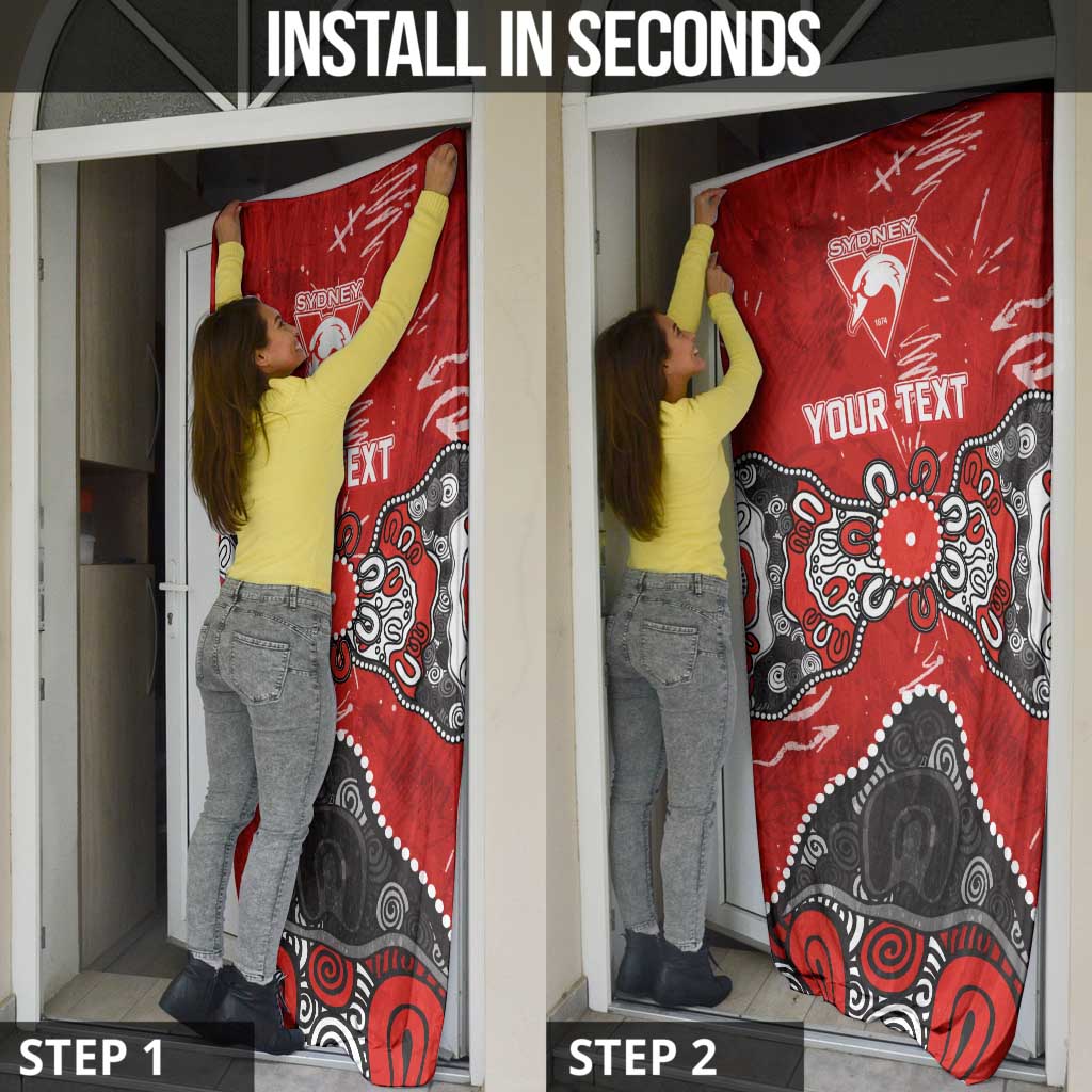 Personalized Sydney Swans Door Cover Aboriginal Dot Painting Graffiti Style