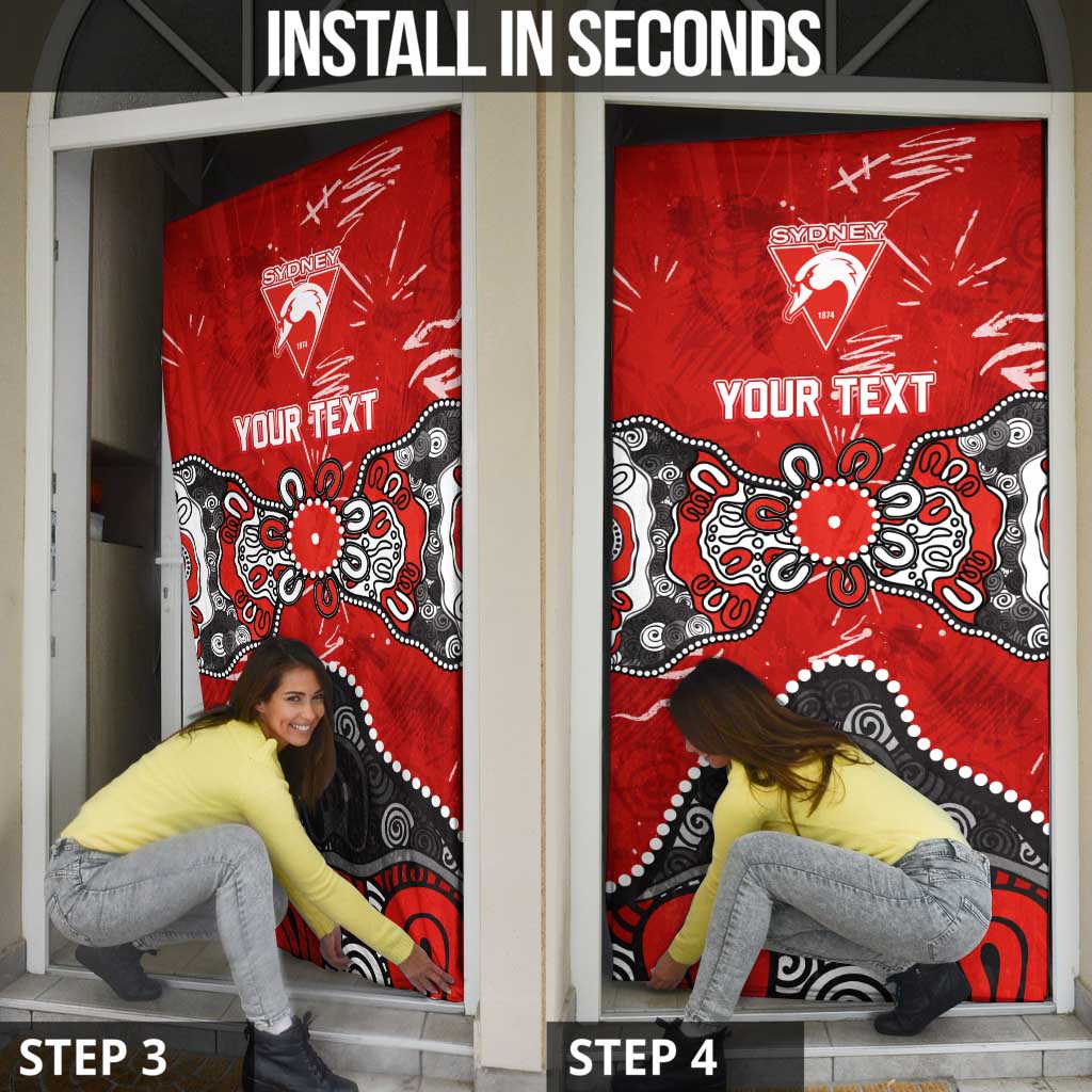 Personalized Sydney Swans Door Cover Aboriginal Dot Painting Graffiti Style