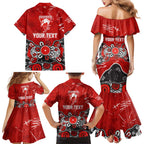 Personalized Sydney Swans Family Matching Mermaid Dress and Hawaiian Shirt Aboriginal Dot Painting Graffiti Style