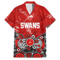 Personalized Sydney Swans Family Matching Off Shoulder Maxi Dress and Hawaiian Shirt Aboriginal Dot Painting Graffiti Style