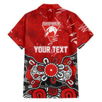 Personalized Sydney Swans Family Matching Off Shoulder Maxi Dress and Hawaiian Shirt Aboriginal Dot Painting Graffiti Style