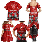 Personalized Sydney Swans Family Matching Summer Maxi Dress and Hawaiian Shirt Aboriginal Dot Painting Graffiti Style