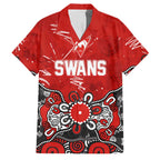 Personalized Sydney Swans Family Matching Summer Maxi Dress and Hawaiian Shirt Aboriginal Dot Painting Graffiti Style