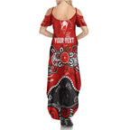 Personalized Sydney Swans Family Matching Summer Maxi Dress and Hawaiian Shirt Aboriginal Dot Painting Graffiti Style