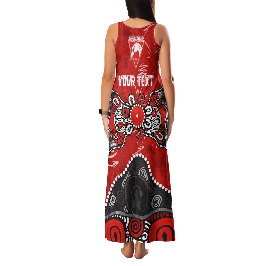 Personalized Sydney Swans Family Matching Tank Maxi Dress and Hawaiian Shirt Aboriginal Dot Painting Graffiti Style