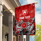 Personalized Sydney Swans Garden Flag Aboriginal Dot Painting Graffiti Style