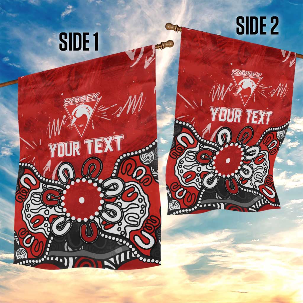 Personalized Sydney Swans Garden Flag Aboriginal Dot Painting Graffiti Style