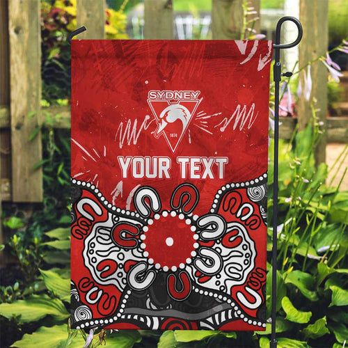 Personalized Sydney Swans Garden Flag Aboriginal Dot Painting Graffiti Style