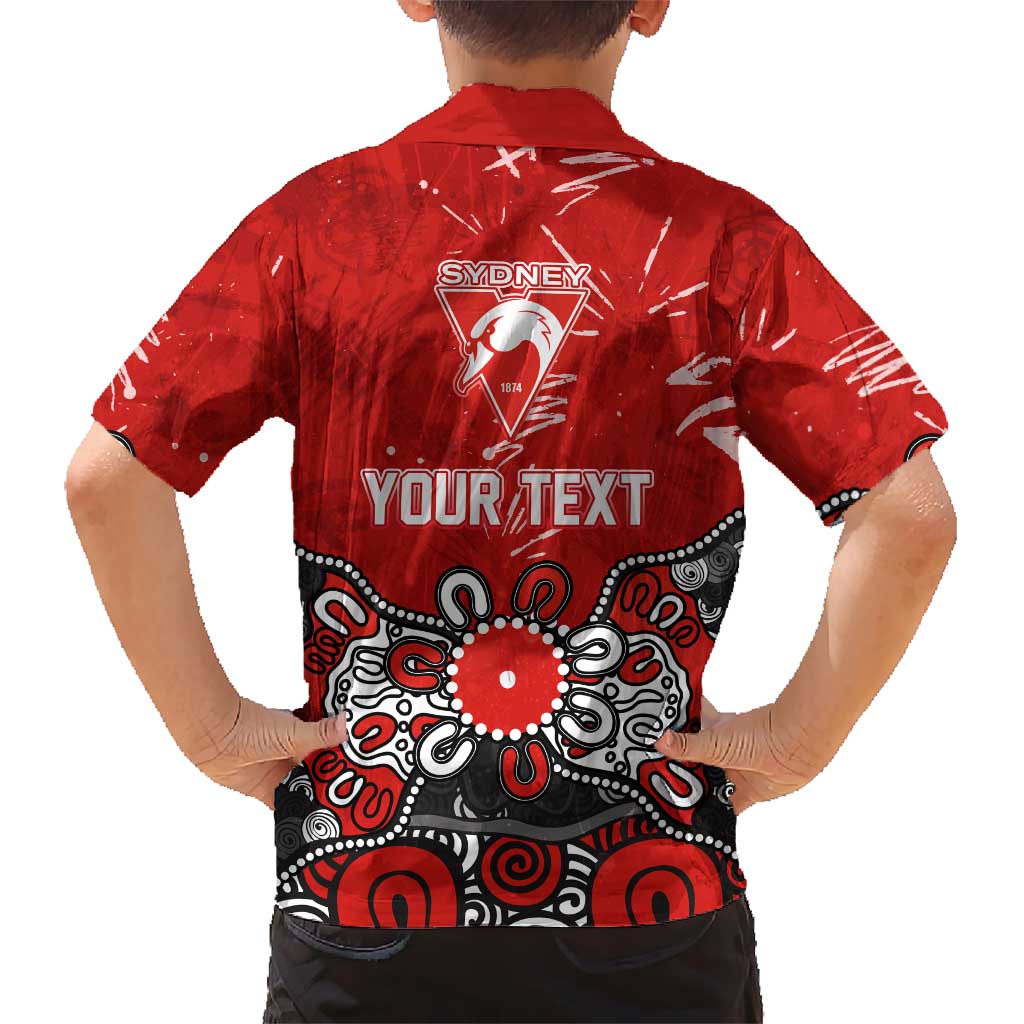 Personalized Sydney Swans Hawaiian Shirt Aboriginal Dot Painting Graffiti Style