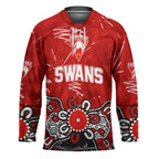 Personalized Sydney Swans Hockey Jersey Aboriginal Dot Painting Graffiti Style
