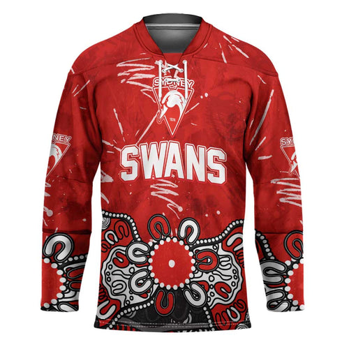 Personalized Sydney Swans Hockey Jersey Aboriginal Dot Painting Graffiti Style