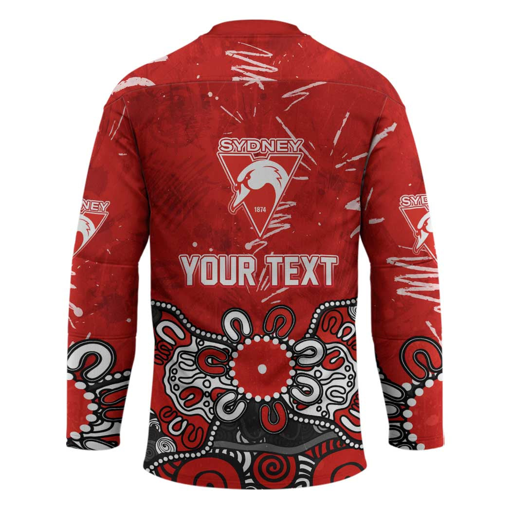 Personalized Sydney Swans Hockey Jersey Aboriginal Dot Painting Graffiti Style