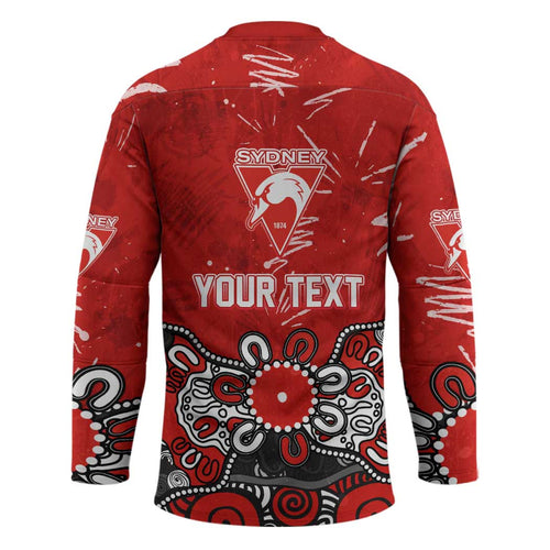 Personalized Sydney Swans Hockey Jersey Aboriginal Dot Painting Graffiti Style