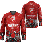 Personalized Sydney Swans Hockey Jersey Aboriginal Dot Painting Graffiti Style