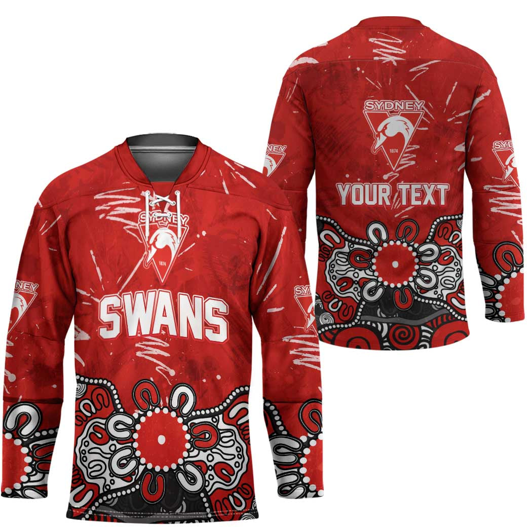 Personalized Sydney Swans Hockey Jersey Aboriginal Dot Painting Graffiti Style