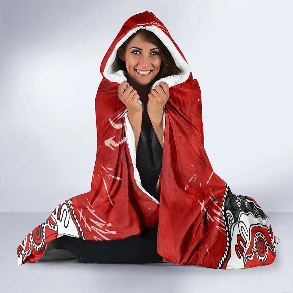 Personalized Sydney Swans Hooded Blanket Aboriginal Dot Painting Graffiti Style