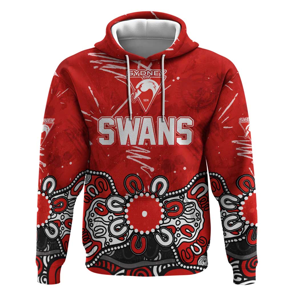 Personalized Sydney Swans Hoodie Aboriginal Dot Painting Graffiti Style