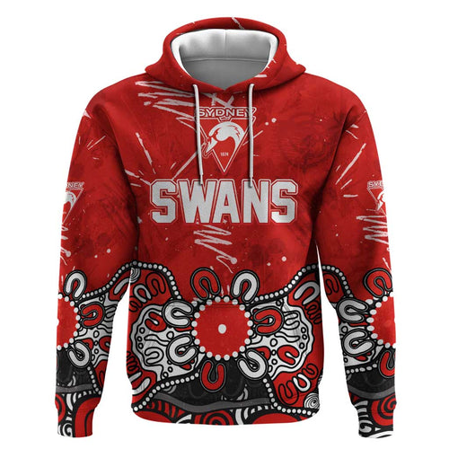 Personalized Sydney Swans Hoodie Aboriginal Dot Painting Graffiti Style
