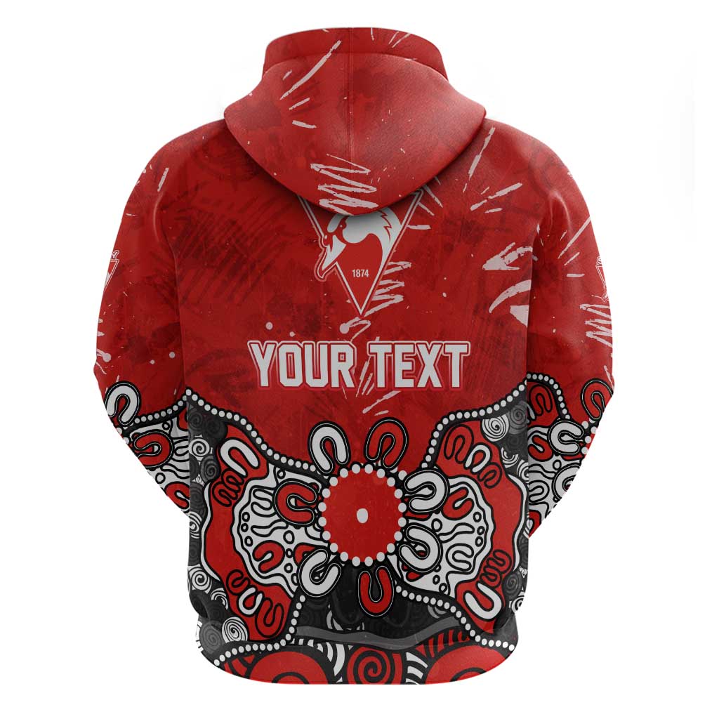 Personalized Sydney Swans Hoodie Aboriginal Dot Painting Graffiti Style