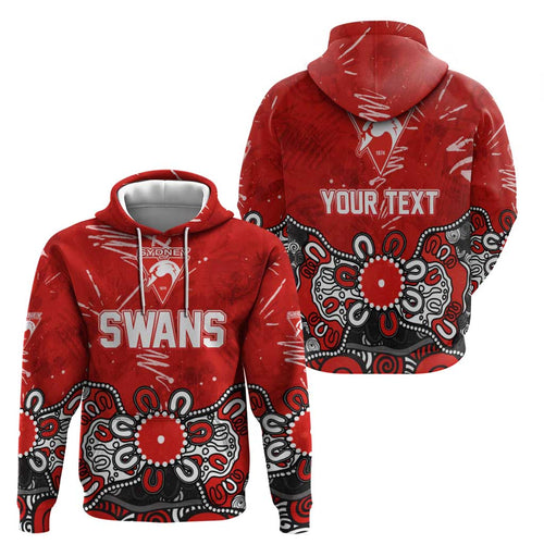 Personalized Sydney Swans Hoodie Aboriginal Dot Painting Graffiti Style