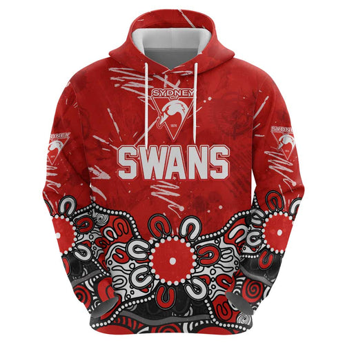 Personalized Sydney Swans Hoodie Aboriginal Dot Painting Graffiti Style